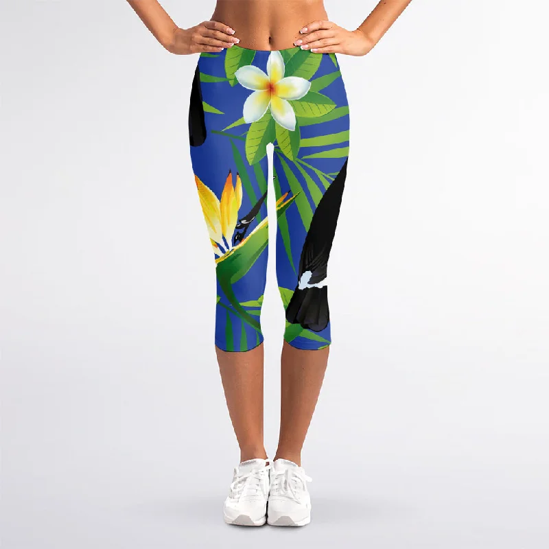 Price Fest Tropical Keel-Billed Toucan Print Women's Capri Leggings