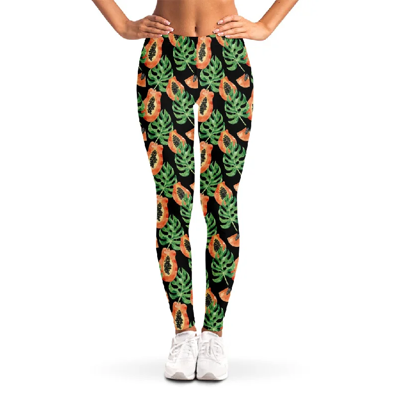Clearance Items Tropical Papaya Pattern Print Women's Leggings