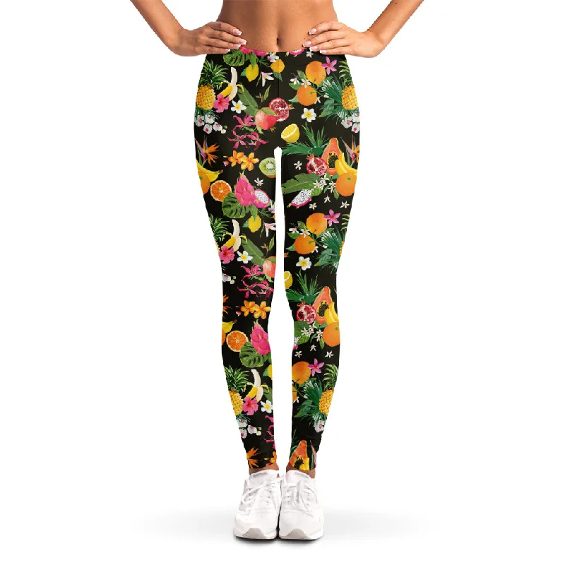 Buy More, Save More Tropical Paradise Fruits Pattern Print Women's Leggings