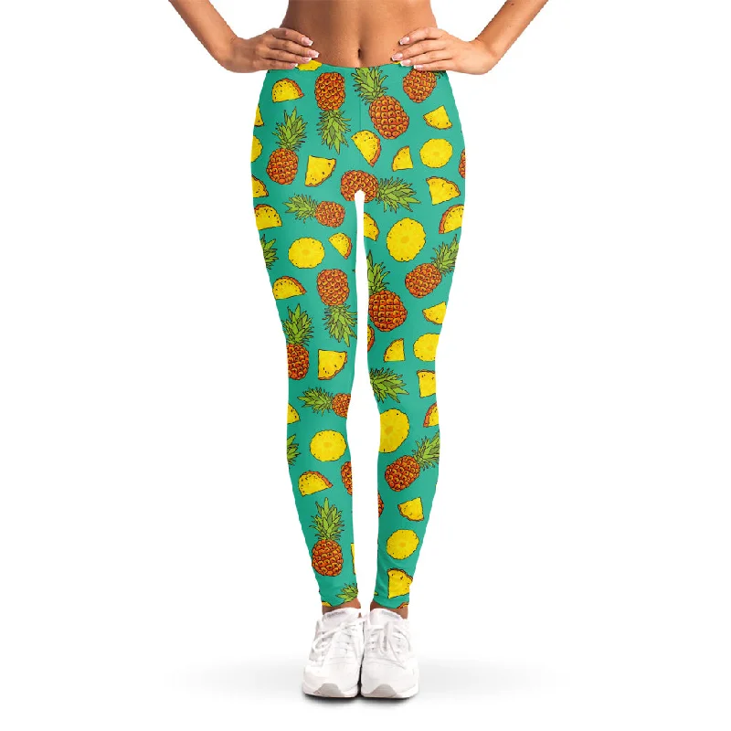 YEAR-End Clearance Tropical Pineapples Pattern Print Women's Leggings