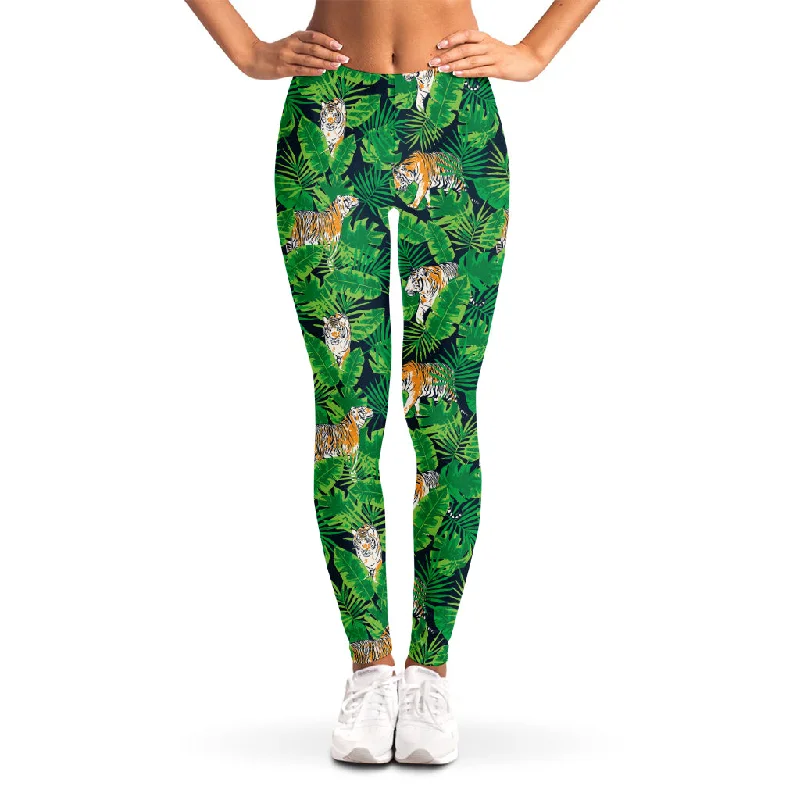 Steals and Deals Tropical Tiger Pattern Print Women's Leggings