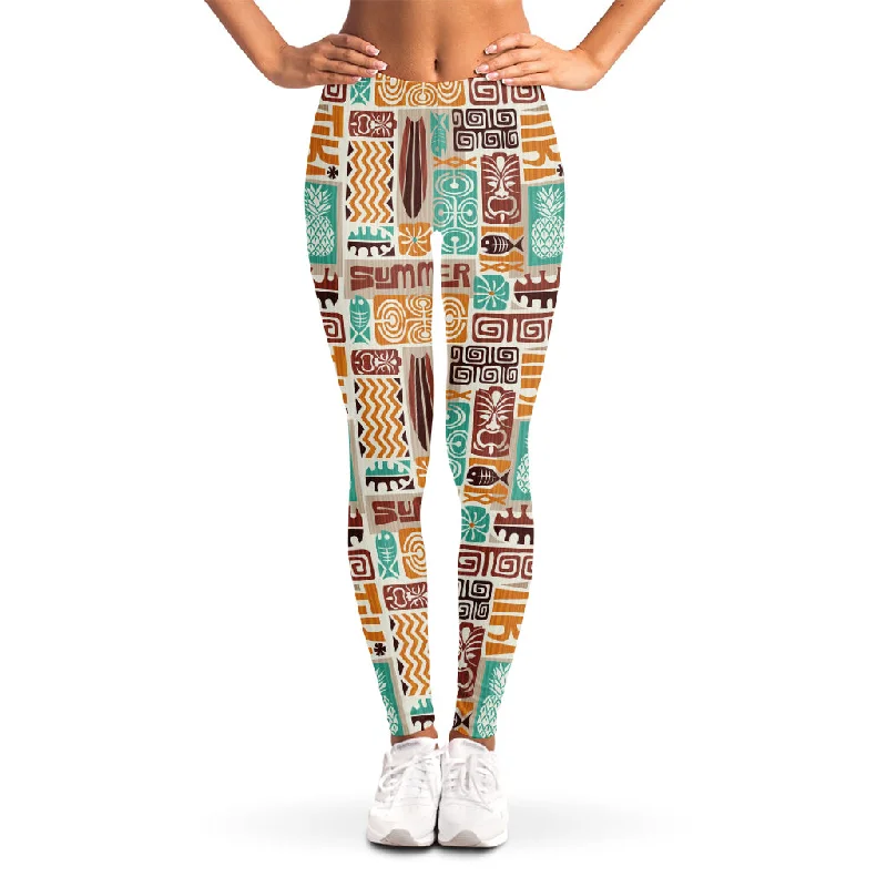 Special Discount Tropical Tiki Pattern Print Women's Leggings