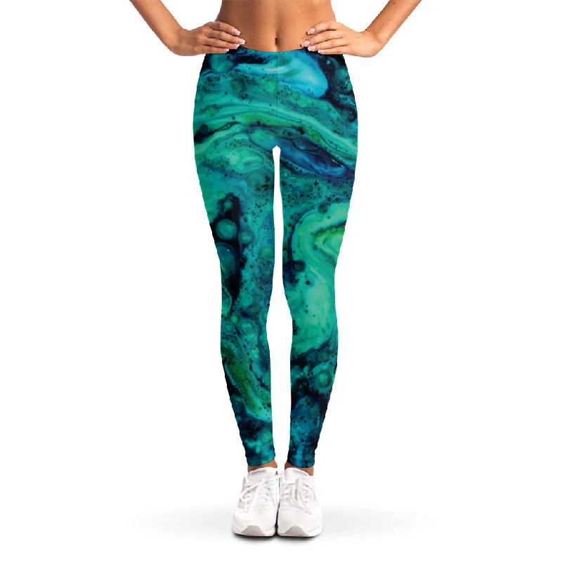 Great Deals Turquoise Acid Melt Print Women's Leggings