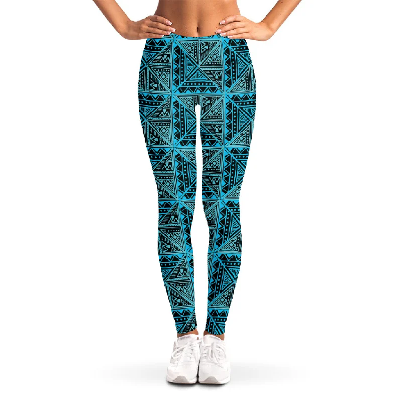 Epic Deals Turquoise African Ethnic Pattern Print Women's Leggings