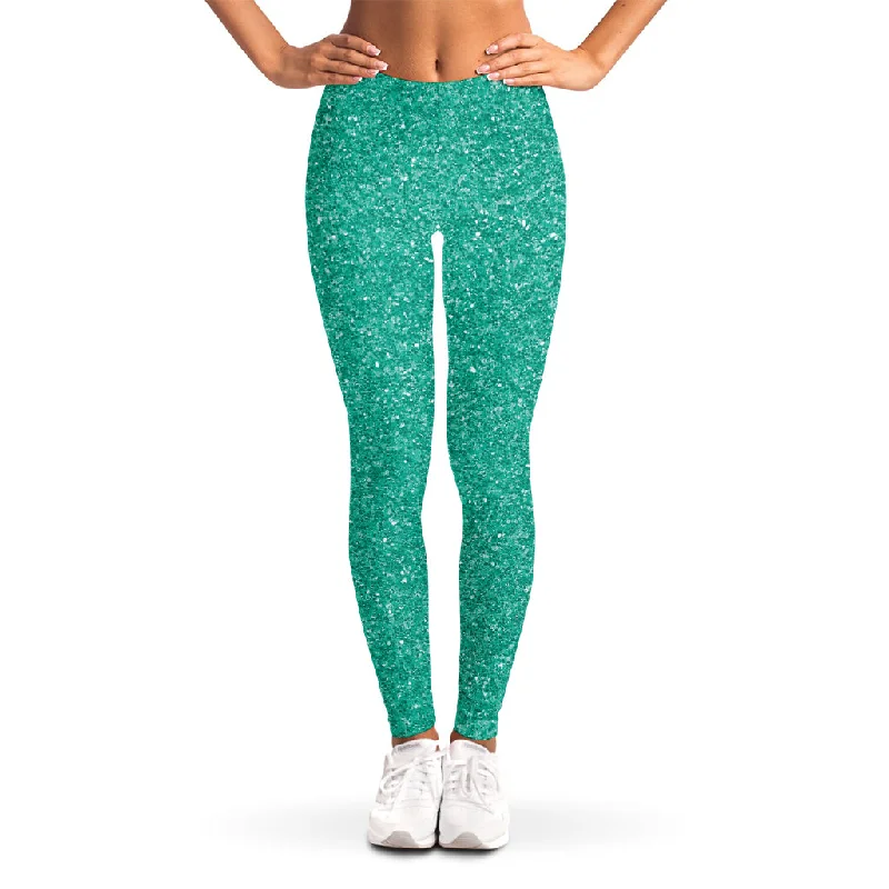 Amazing Deals Turquoise (NOT Real) Glitter Print Women's Leggings