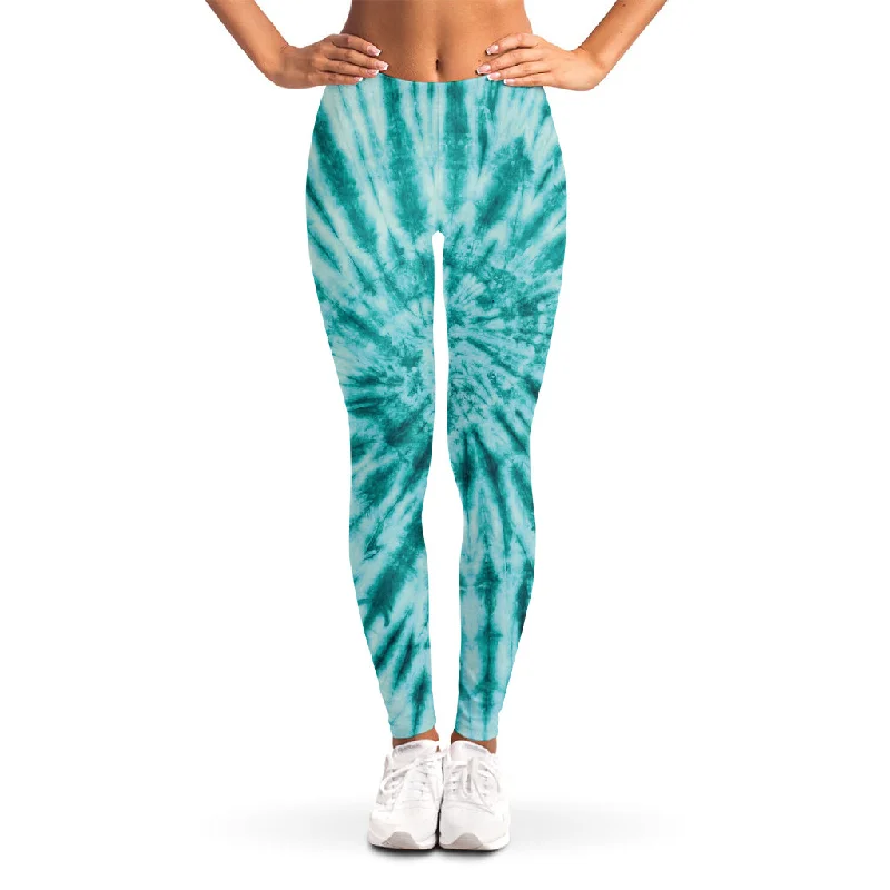 Markdown Madness Turquoise Tie Dye Print Women's Leggings