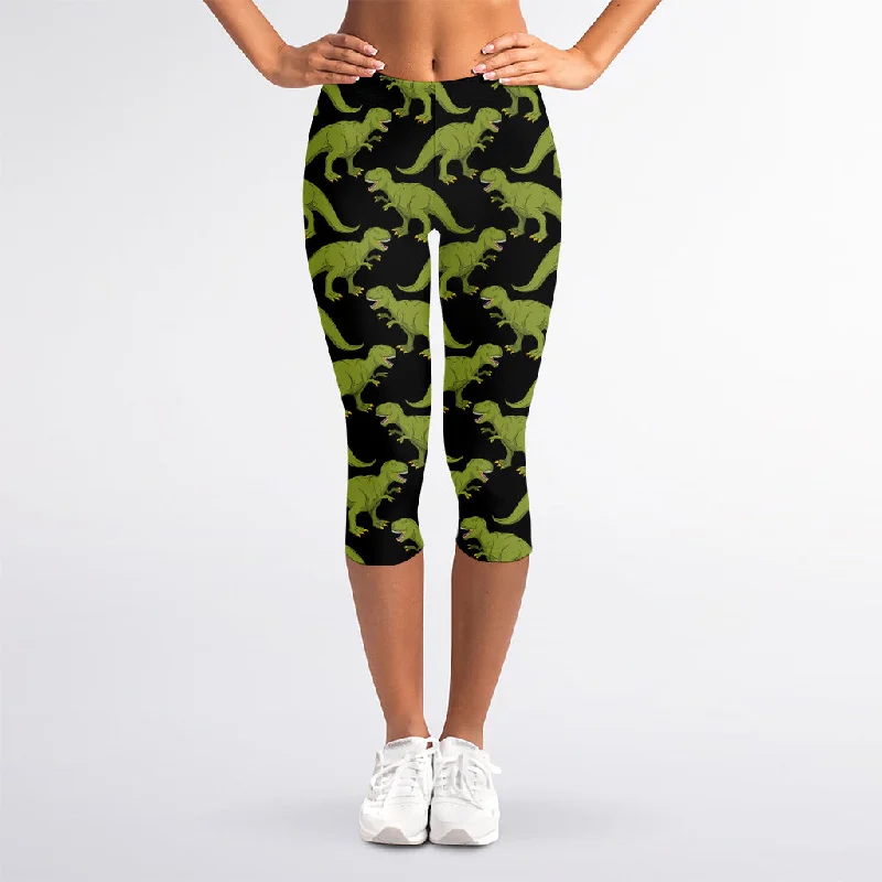 Fantastic Deals Tyrannosaurus Rex Pattern Print Women's Capri Leggings