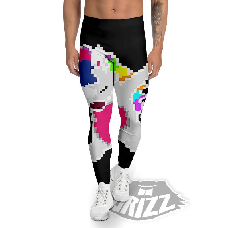 Deep Discounts Unicorn 8-Bit Pixel Print Men's Leggings