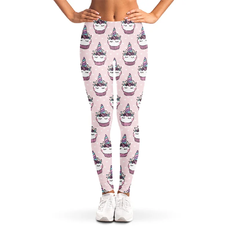 Last Chance Unicorn Cupcake Pattern Print Women's Leggings