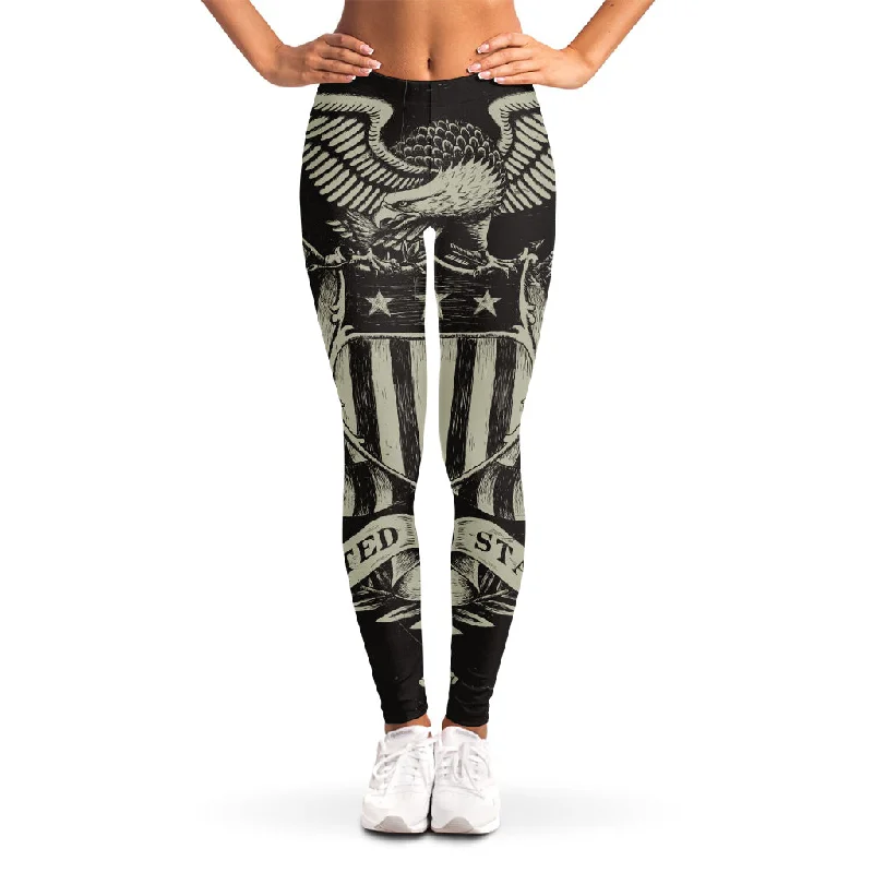 Limited Edition United We Stand American Flag Print Women's Leggings