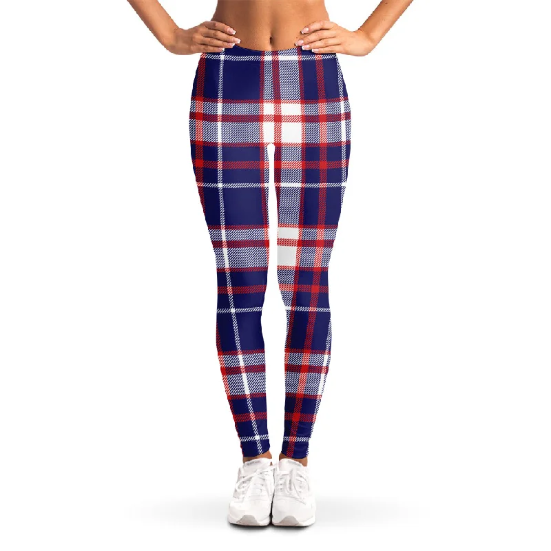Deal of the Day USA Patriotic Plaid Print Women's Leggings
