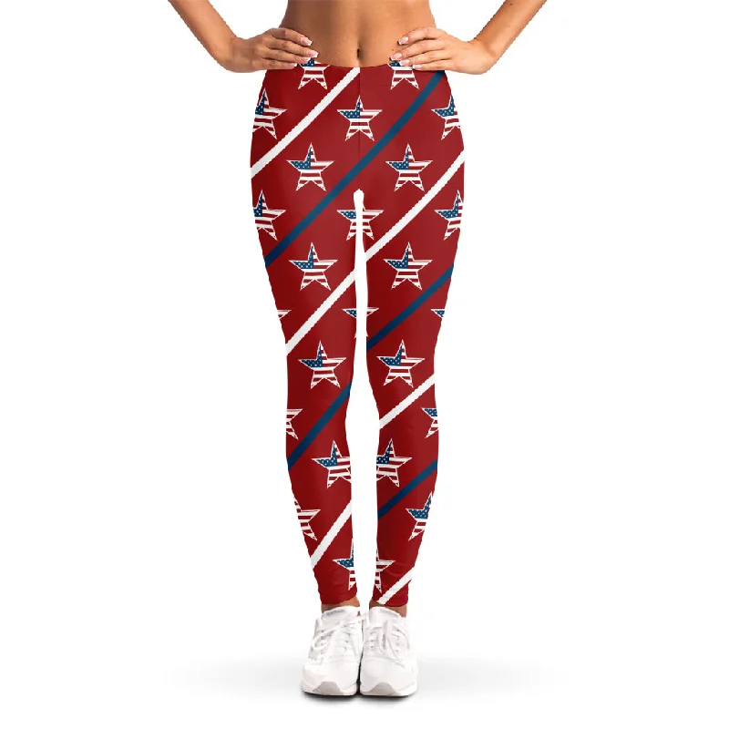 New Arrival USA Patriotic Star Pattern Print Women's Leggings