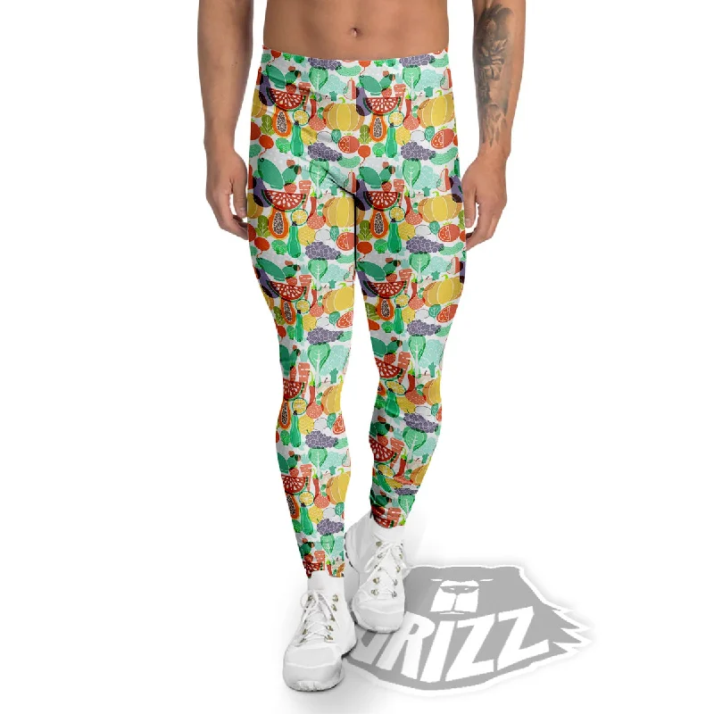 Value Deals Vegetable Colorful Print Pattern Men's Leggings