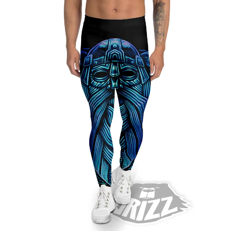 Sale Event Viking Norse God Odin Blue Print Men's Leggings