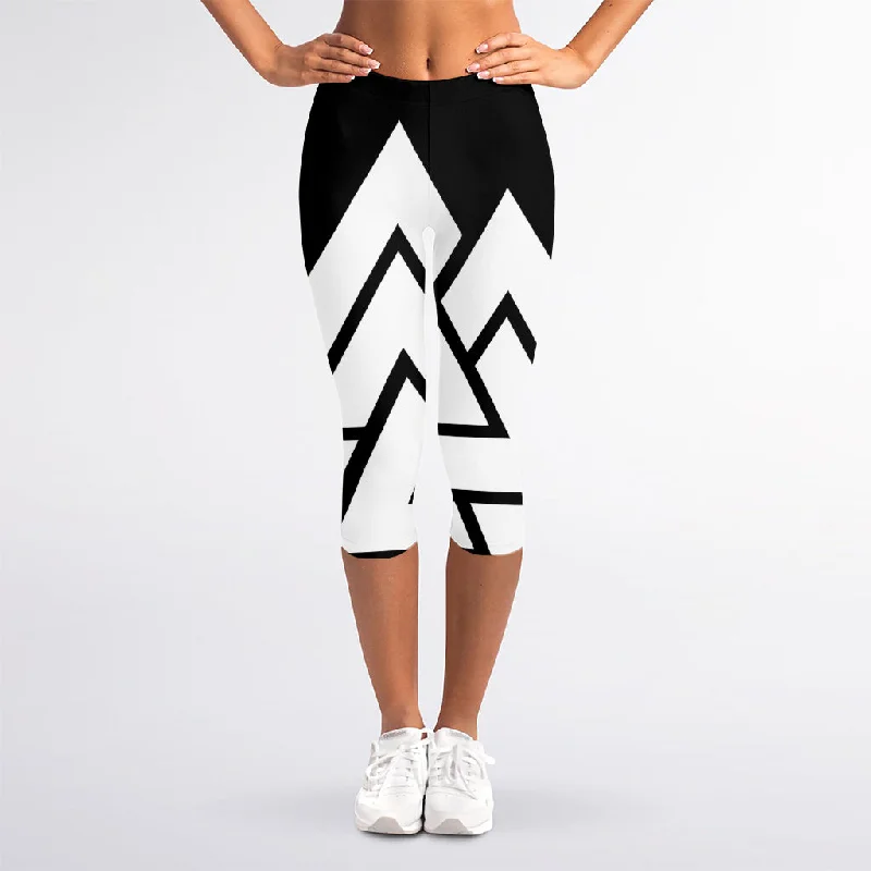 Deal Alert Viking Valknut Symbol Print Women's Capri Leggings