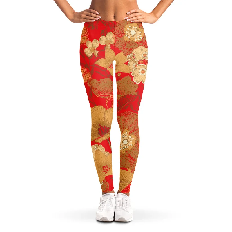 Best Deals Vintage Chinese Flower Print Women's Leggings