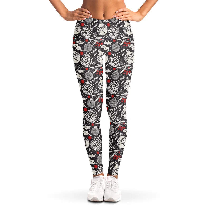 Value Deals Vintage Christmas Decorations Print Women's Leggings