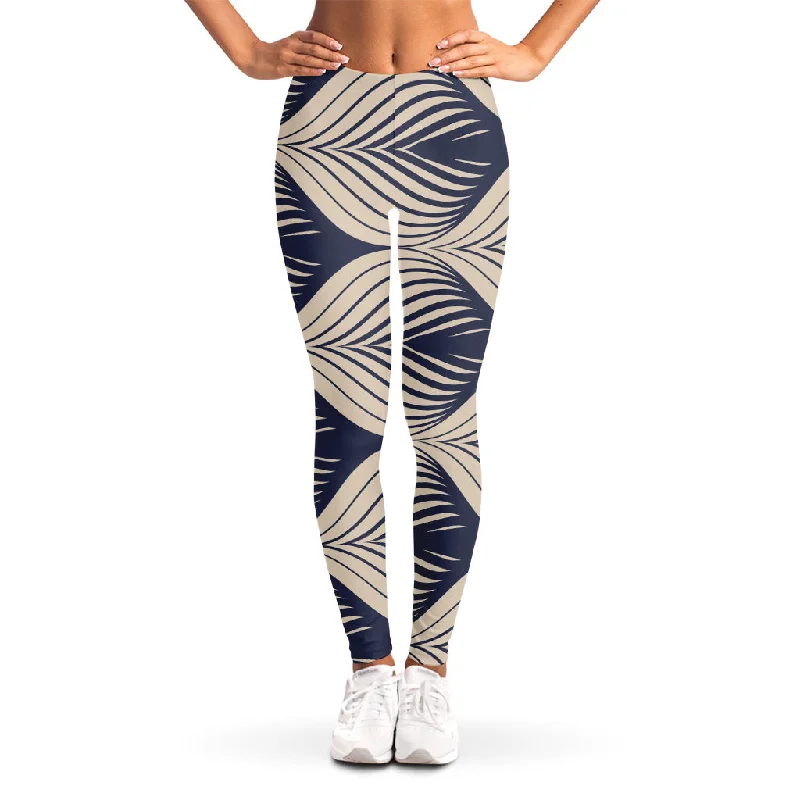 Deal Dash Vintage Geometric Leaf Pattern Print Women's Leggings