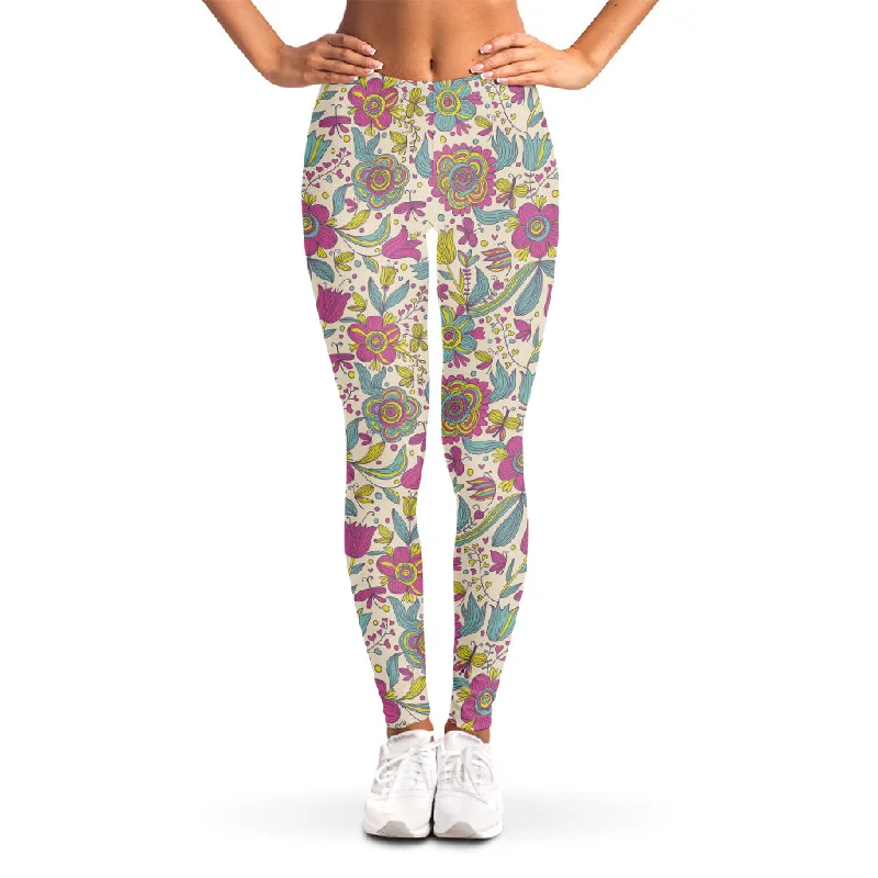 Buy Now Vintage Girly Floral Print Women's Leggings