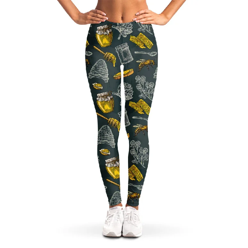 Price Buster Vintage Honey Bee Print Women's Leggings