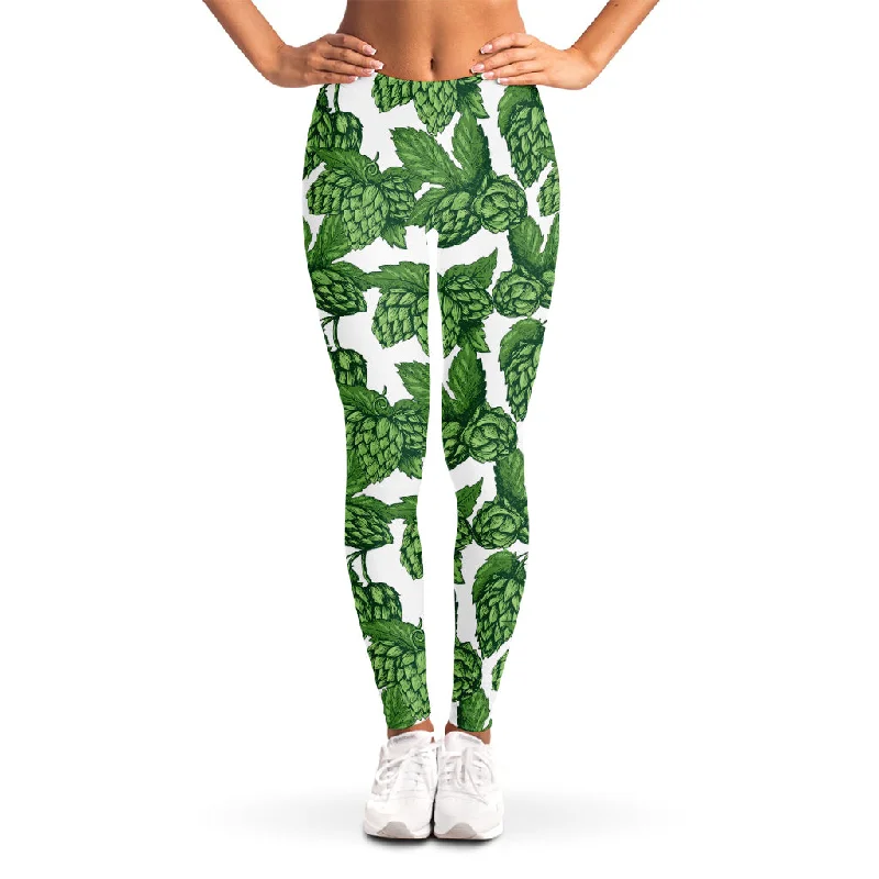 Price Break Vintage Hop Cone Pattern Print Women's Leggings