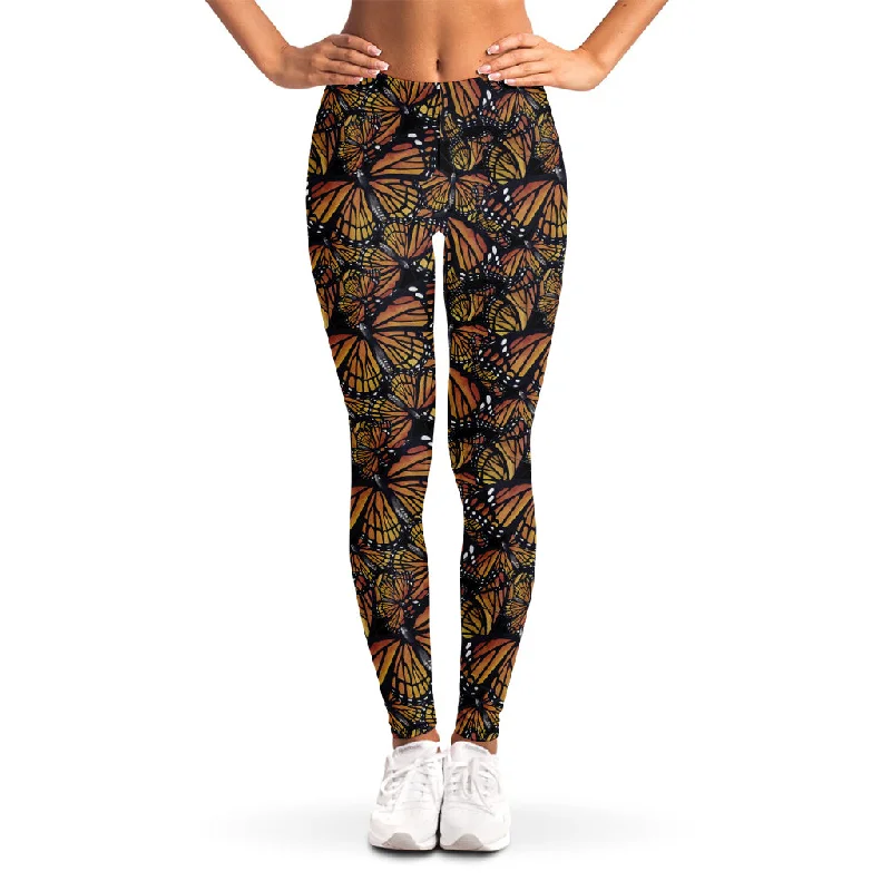 Online Exclusive Vintage Monarch Butterfly Pattern Print Women's Leggings