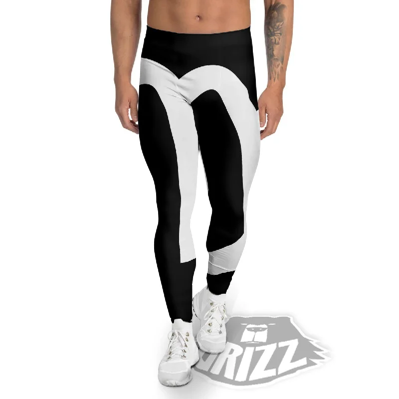 Anniversary Sale Virgo Sign White And Black Print Men's Leggings