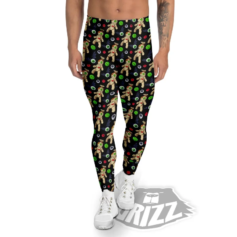 Great Deals Voodoo Doll Cartoon Print Pattern Men's Leggings