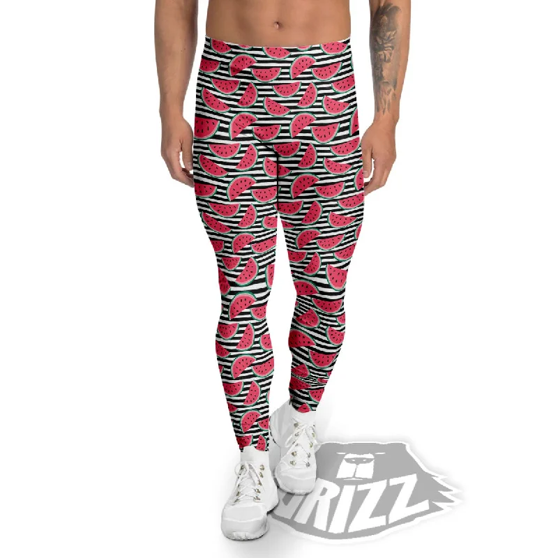 Exclusive Savings Watermelon Black Striped Print Pattern Men's Leggings