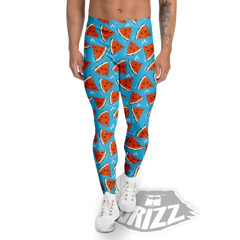 Lowest Prices Watermelon Summer Blue Print Pattern Men's Leggings