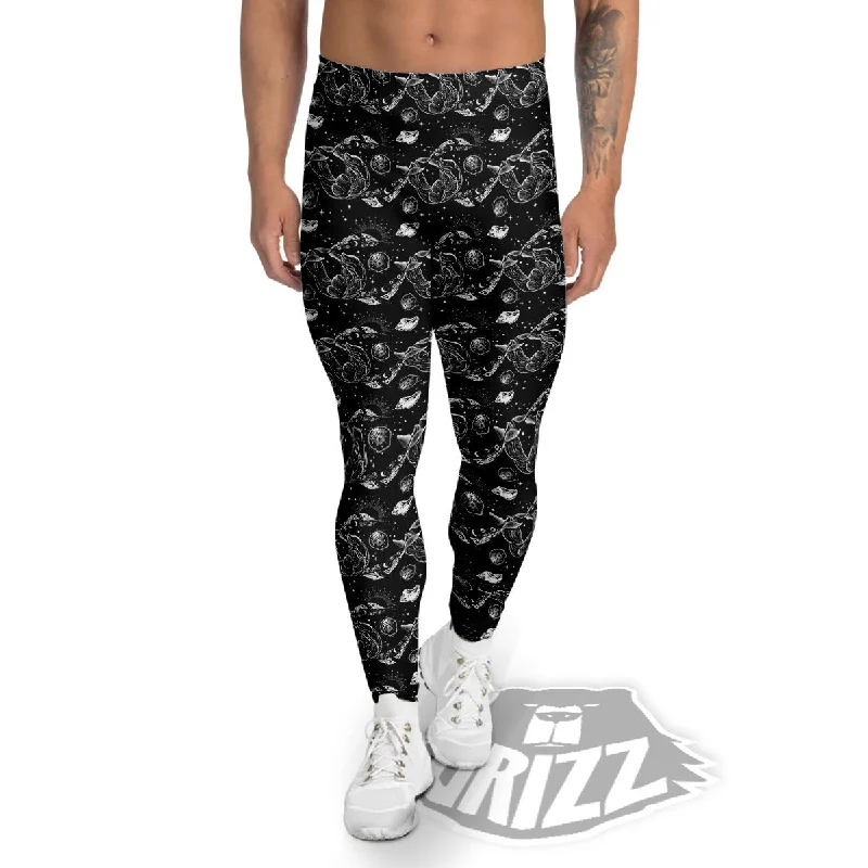 YEAR-End Sale Whales and Dolphin Boho Print Pattern Men's Leggings