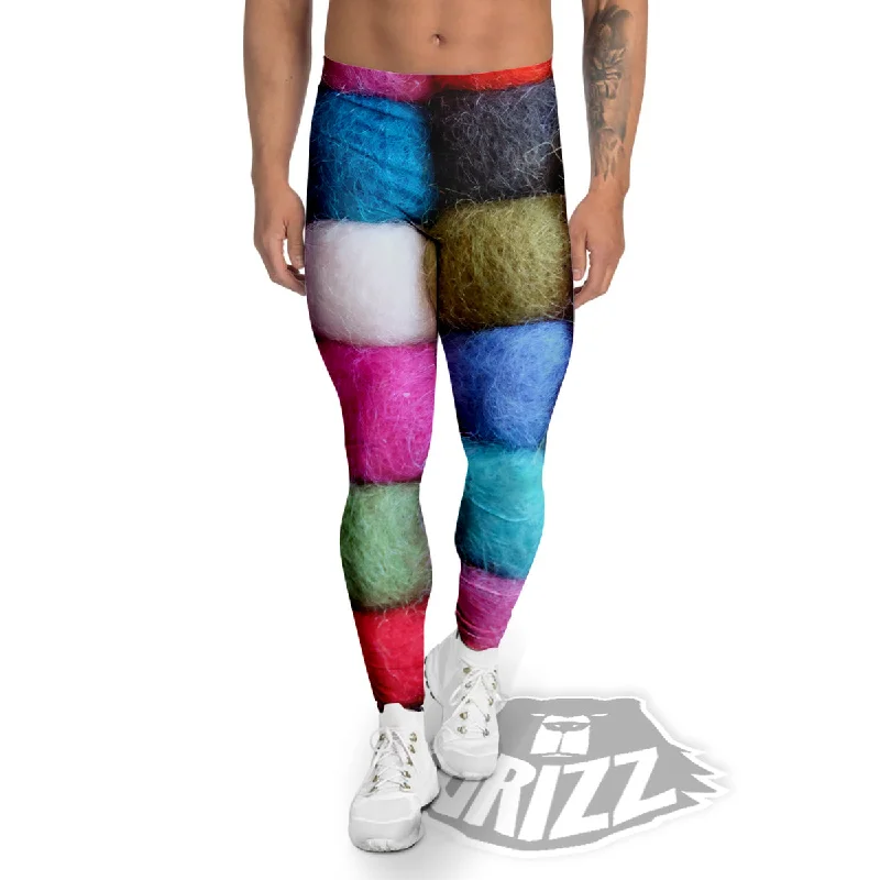 Act Fast Wool Yarns Colorful Print Men's Leggings