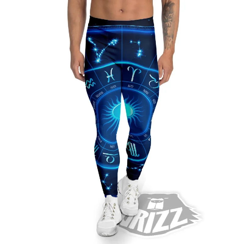 Unbeatable Prices Zodiac Circle Blue Light Print Men's Leggings