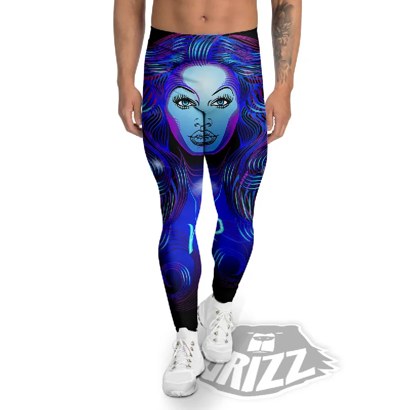 Best Bargains Zodiac Sign Blue Virgo Print Men's Leggings