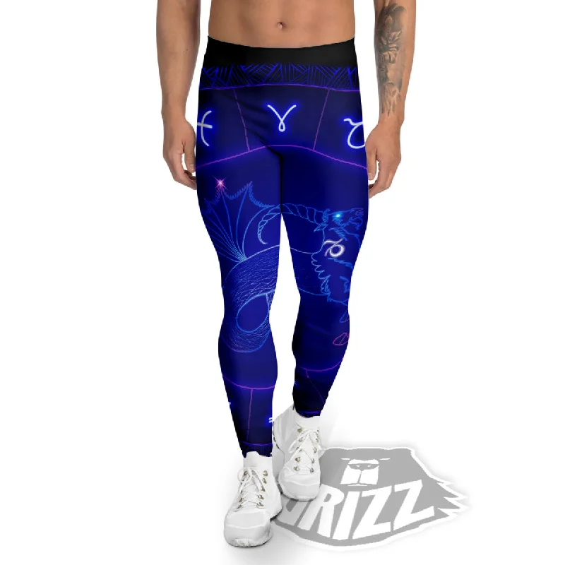 The Best Prices Zodiac Sign Dark Capricorn Print Men's Leggings