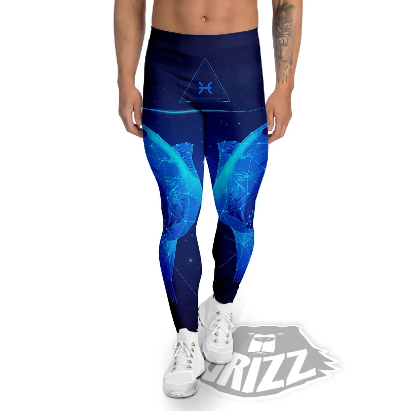 Reduced Prices Zodiac Sign Dark Pisces Print Men's Leggings