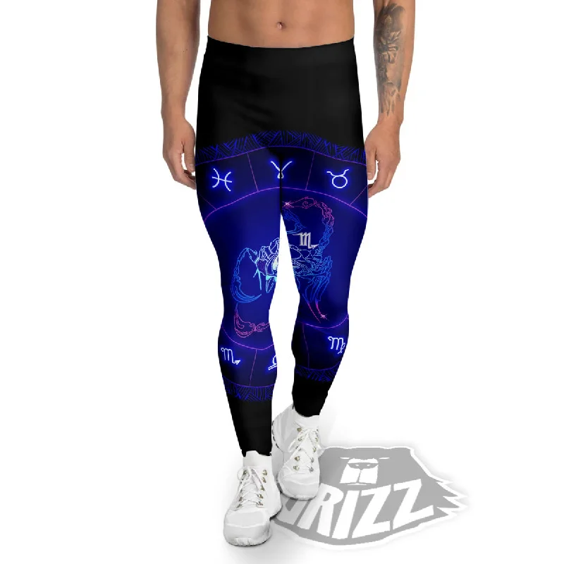 Major Savings Zodiac Sign Dark Scorpio Print Men's Leggings