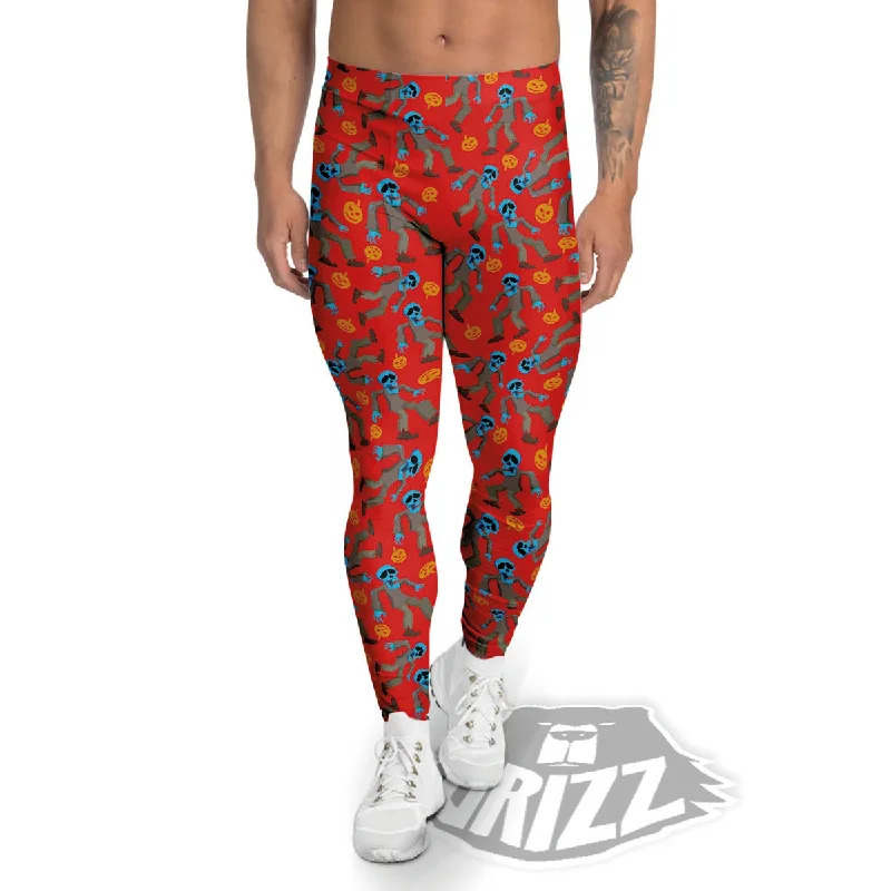 Big Savings Zombie Blue Print Pattern Men's Leggings