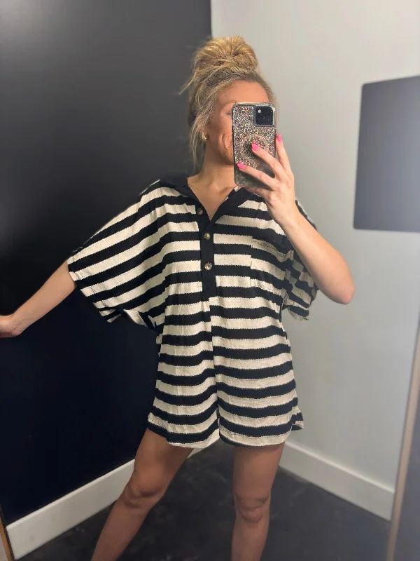 Savings Bonanza Ollie Oversized Stripe Romper (2 options)