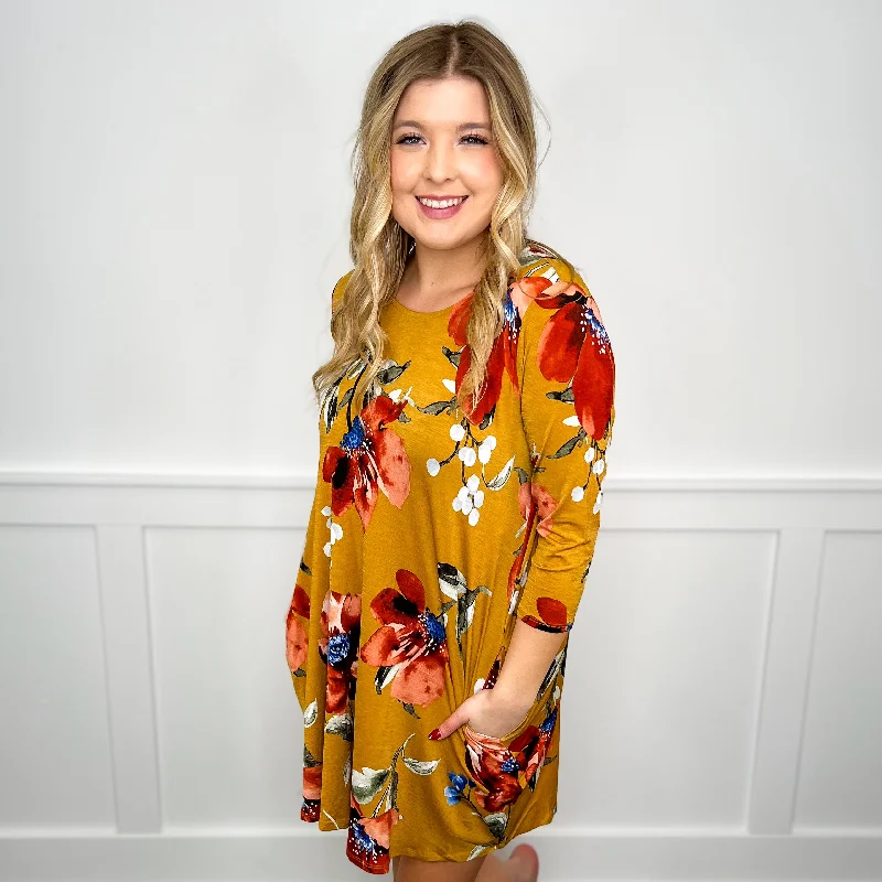 Early Access Dear Scarlett Feel the Melody Bulgari 3/4 Sleeve Marigold Yellow Dress