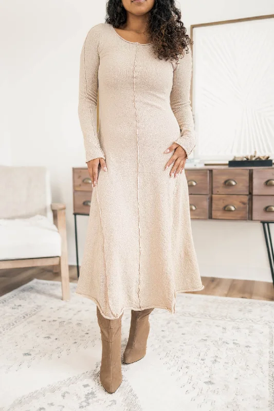 Price Break Exposed Seam Midi Dress