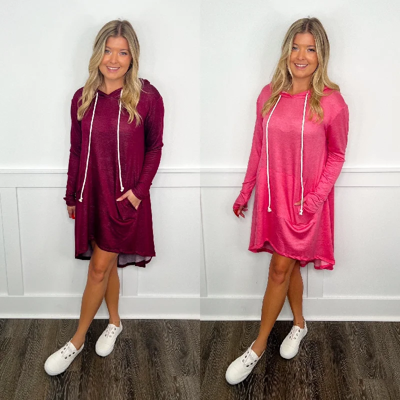 Super Sale Tailgate Nights Lightweight Avery Mae Hoodie Pullover Dress - 2 colors!