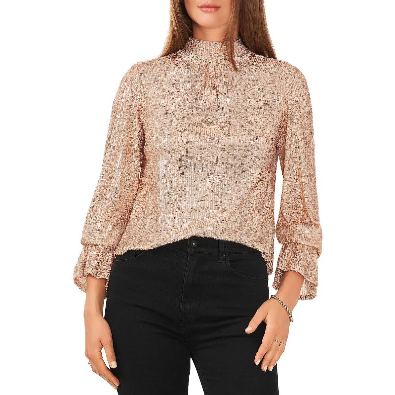 Exclusive Savings 1.State Womens Mesh Sequined Pullover Top