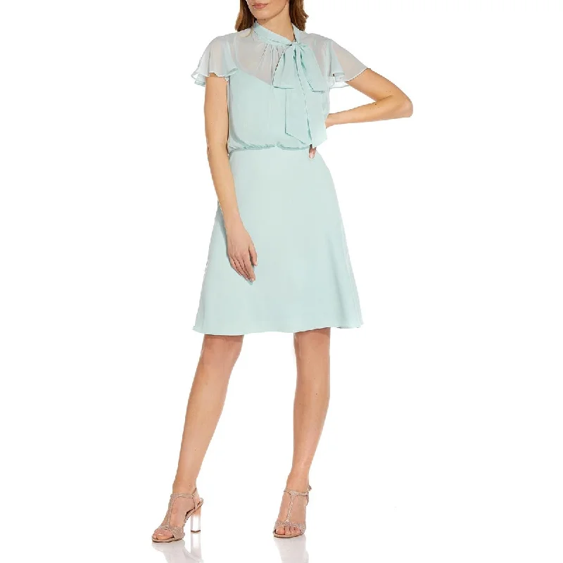 Stock Clearance Adrianna Papell Womens Chiffon Sheer Cocktail and Party Dress