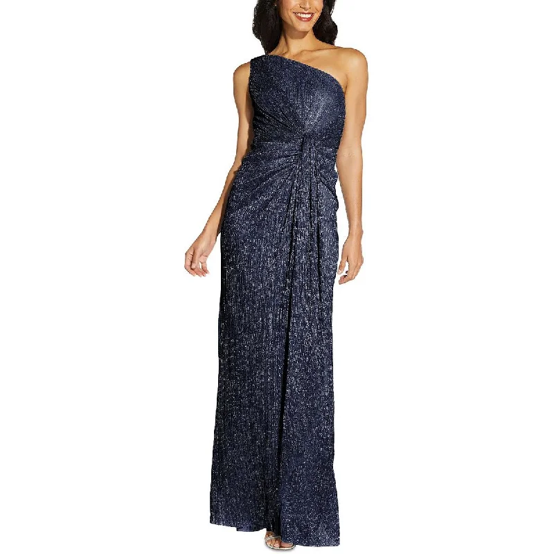 Sale Event Adrianna Papell Womens Petites Stardust Ruched Long Evening Dress