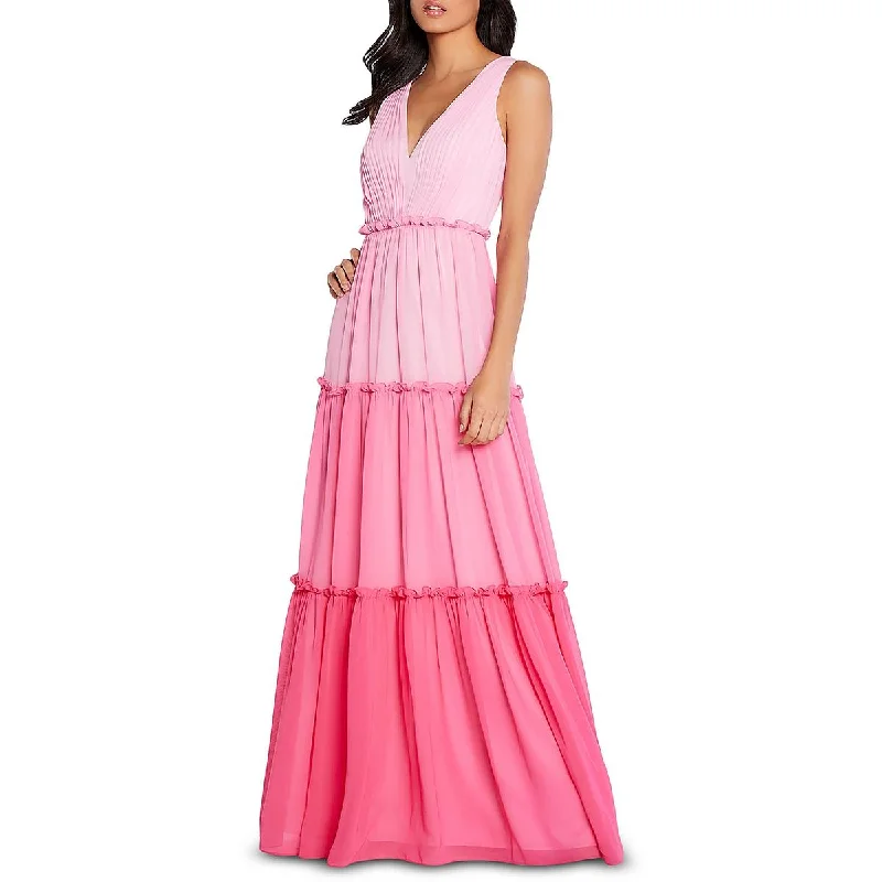 Bargain Prices Aidan by Aidan Mattox Womens V-Neck Tiered Evening Dress