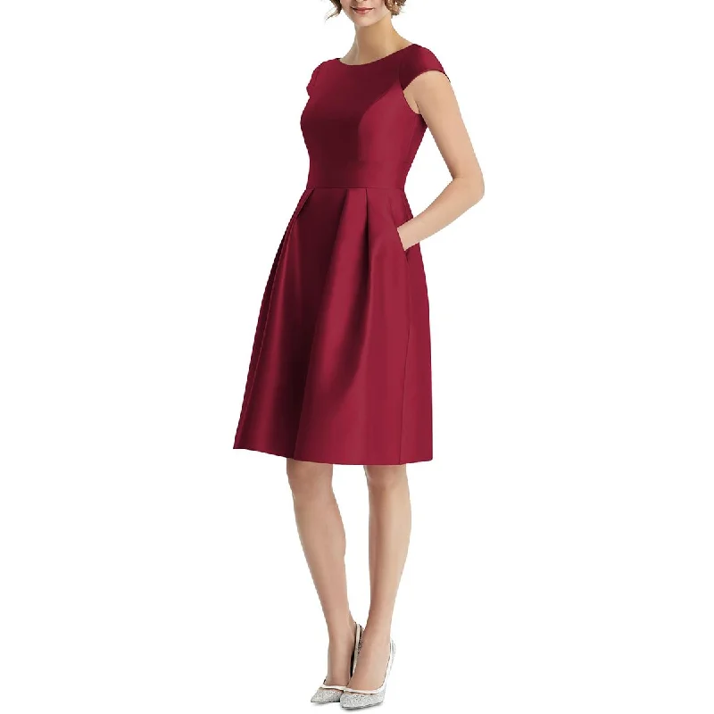Daily Deals Alfred Sung Womens Ruffled Short Fit & Flare Dress