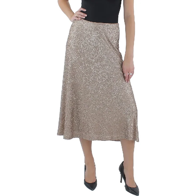 Grand Opening Sale Anne Klein Womens Sequined Party Midi Skirt