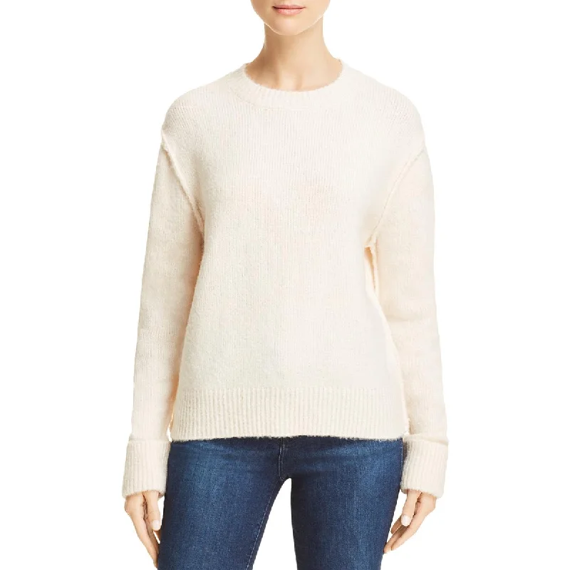 Reduced Prices Aqua Women's Knit Seamed Long Sleeve Pullover Sweater