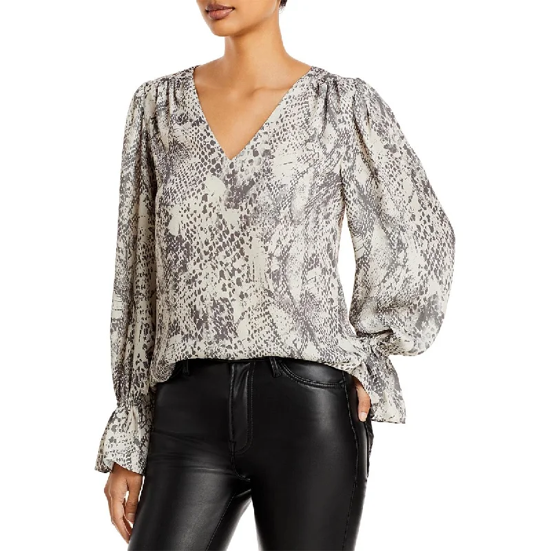 Exclusive Offers Aqua Womens Ruffled V Neck Blouse